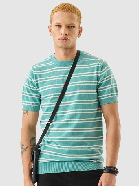 Snitch Men Striped Slim Fit T-shirt
