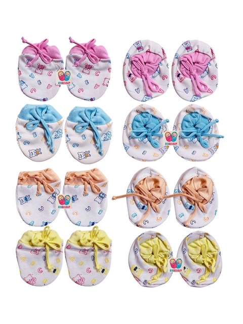 Bigbought Kids 8-Pcs Printed Organic Cotton Mittens & Booties