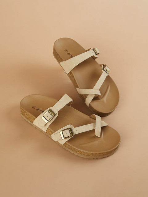 Ginger by Lifestyle Women Open Toe Flats with Buckles