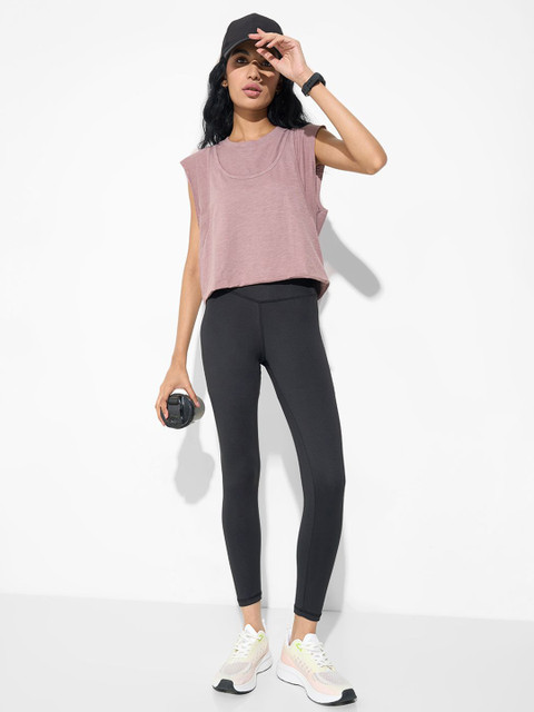 Ajile by Pantaloons Women High-Rise Cropped Sports Tights - Image 5