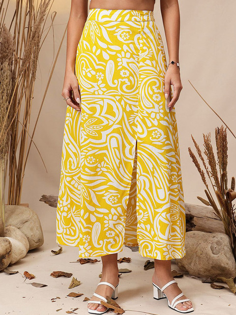 STREET 9 Women Pure Cotton Straight A-Line Maxi Skirt