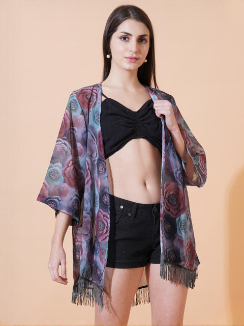 ARV TRENDS Women Printed Georgette Shrug