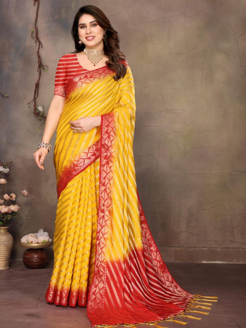Moda Rapido Gold Embellished Silk Blend Banarasi Sarees