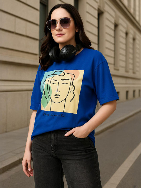 HERE&NOW Women Cotton Bio Finish Tshirts