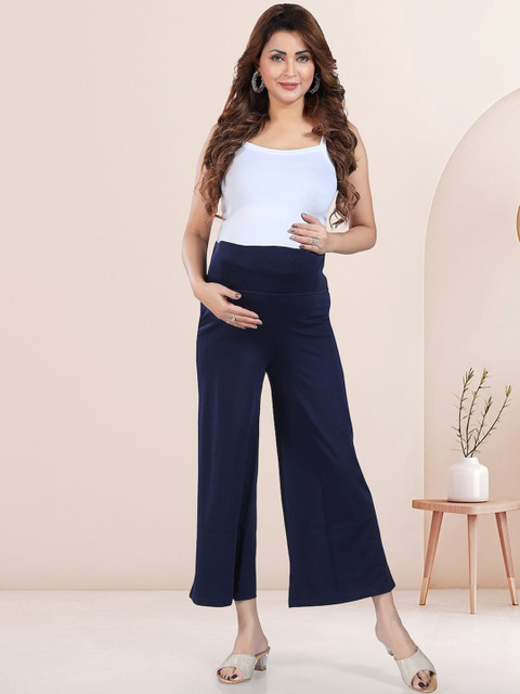 MomsBae Women Loose Fit Wrinkle Free Maternity Trousers