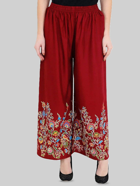 AFFLEON Floral Printed Wide Leg Palazzos