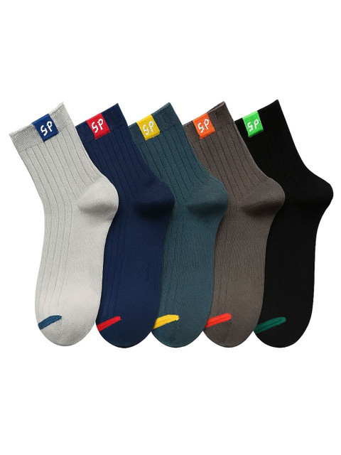 iSWEVEN Unisex Pack Of 5 Breathable Cotton Ankle Socks