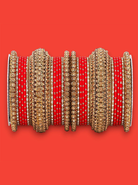 leshya Set Of 2 Stone Studded Bangles