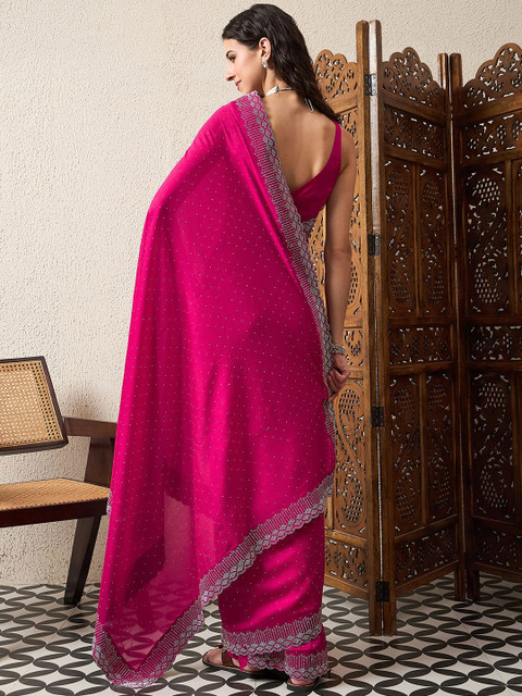 House of Pataudi Embellished Beads and Stones Saree - Image 3
