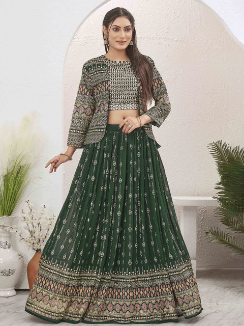 CHANSI Embroidered Ready to Wear Lehenga & Choli With Jacket
