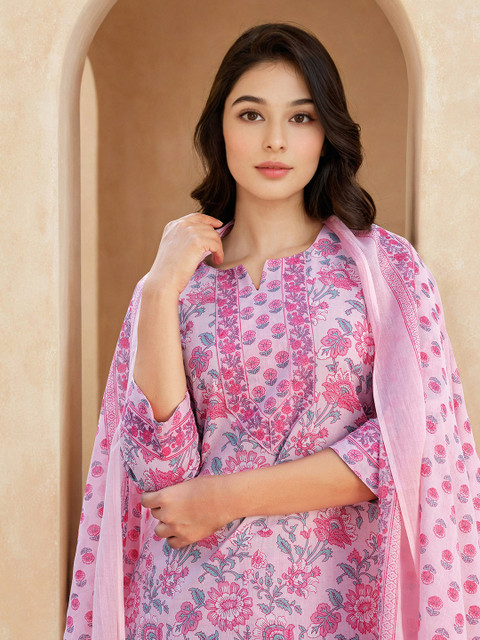 SKYLEE Women Floral Printed Kurta with Trousers & Dupatta