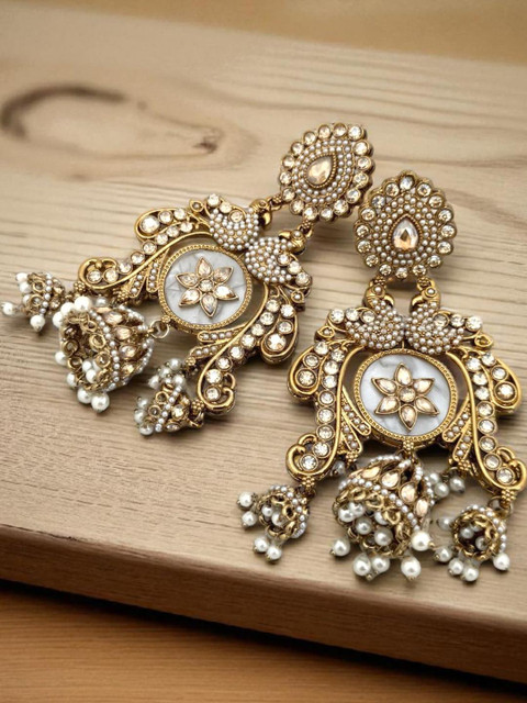 BFC - BUY FOR CHANGE Gold-Plated Alloy Artificial Beads Jhumkas