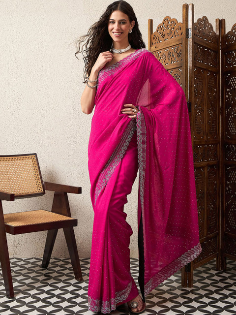 House of Pataudi Embellished Beads and Stones Saree