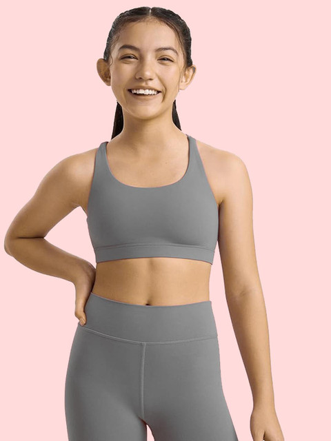 BRAAFEE Girls Pack of 2 Cotton Non Padded Teenager Full Coverage Sports Bra