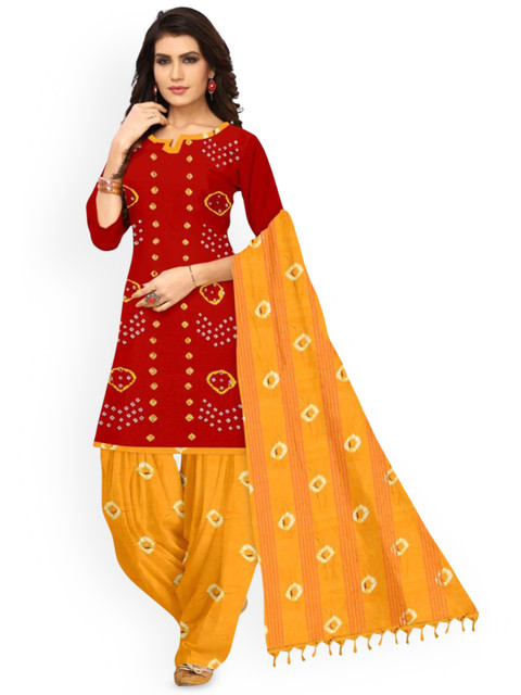 Ravi Janki Suit & Sarees Bandhani Printed Unstitched Dress Material