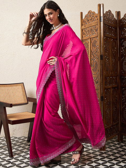 House of Pataudi Embellished Beads and Stones Saree - Image 2