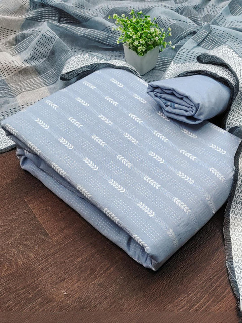 KALINI Women Blue Woven Design Geometric Dress Material