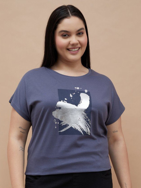 Nexus by Lifestyle Women Plus Size Graphic Printed Round Neck Cotton T-shirt