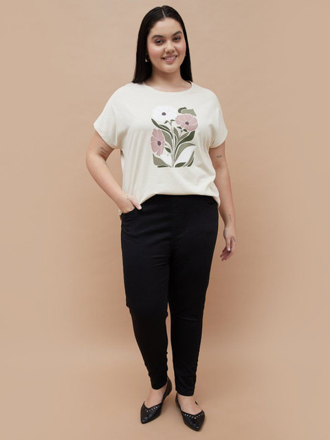 Nexus by Lifestyle Women Plus Size Floral Printed Round Neck Cotton T-shirt - Image 6