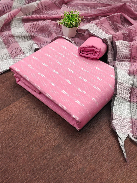 Panzora Geometric Woven Design Jacquard Unstitched Dress Material