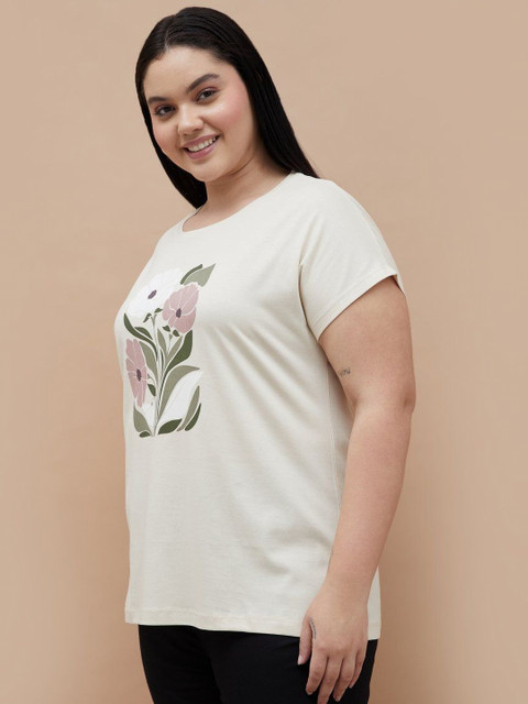 Nexus by Lifestyle Women Plus Size Floral Printed Round Neck Cotton T-shirt - Image 4