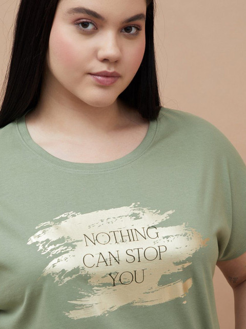 Nexus by Lifestyle Women Plus Size Typography Printed Round Neck Cotton T-shirt - Image 2