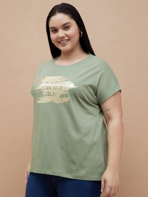 Nexus by Lifestyle Women Plus Size Typography Printed Round Neck Cotton T-shirt - Image 3