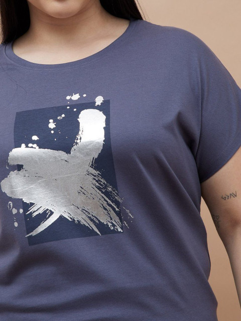 Nexus by Lifestyle Women Plus Size Graphic Printed Round Neck Cotton T-shirt - Image 2