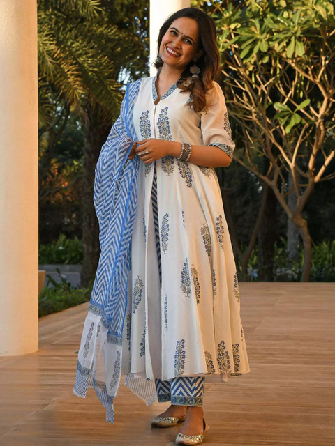 SZN Women Ethnic Motifs Printed Regular Kurta with Trousers And Dupatta