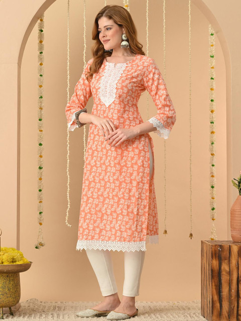 PRISCA Women Cotton Straight Kurtas