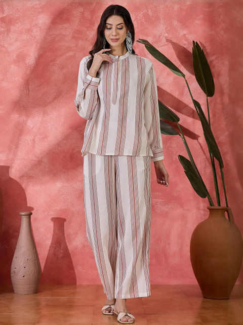 Sangria Women Pure Cotton Printed Co-Ords