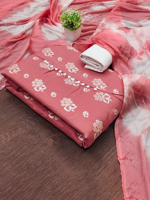 Panzora Floral Printed Unstitched Dress Material