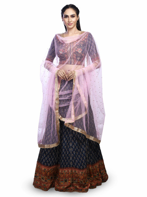 Traditions Bazaar Net Dupatta With Beads And Stones