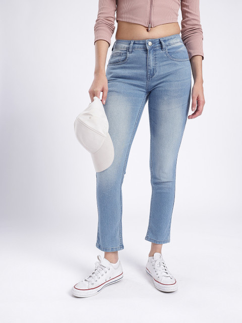 glitchez Women Slim Fit Light Fade Jeans