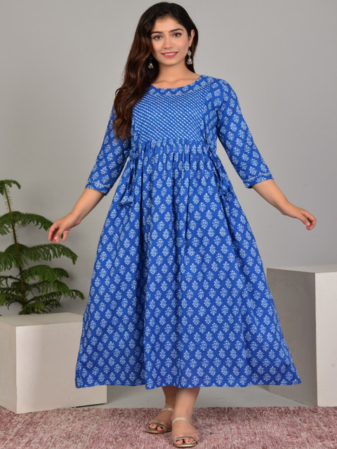 Style Heaven Floral Printed Pure Cotton Maternity Angrakha Kurti