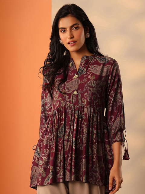 Libas Women Printed Mandarin Collar Tunic