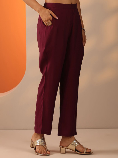 Gerua By Libas Women Ethnic Motif Embroidered Thread Work Kurta with Trousers & Dupatta - Image 7