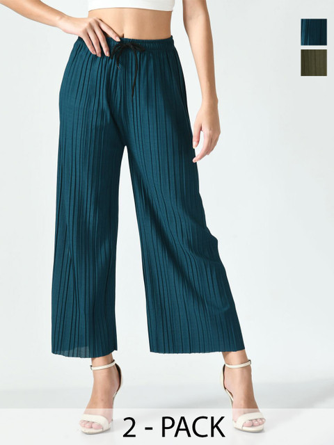 Brainbees Women Pack of 2 Knitted Ethnic Palazzos