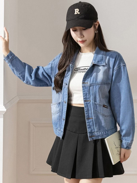 StyleCast Women Spread Collar Long Sleeves Denim Jacket