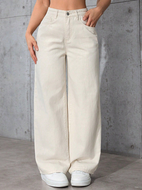 NU CLOTHS Women Jean Baggy Fit High-Rise Stretchable Jeans