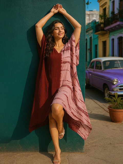 Maaesa Women Tie & Dyed Kaftan Dress