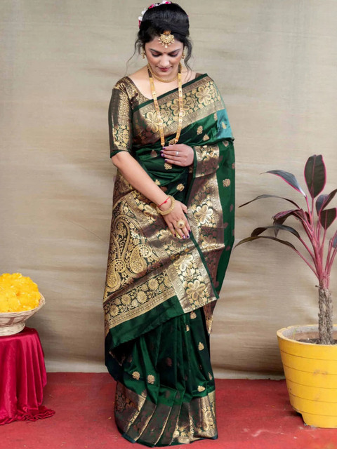 KALINI Ethnic Motifs Art Silk Banarasi Saree