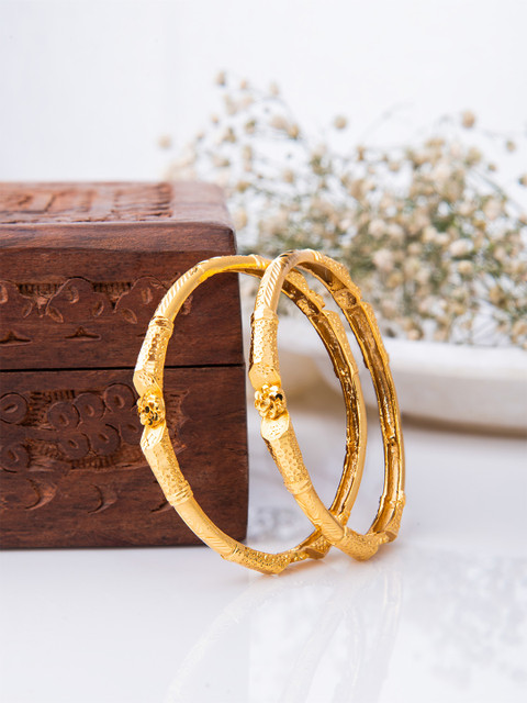 FAA FASHION Women 2 Pcs Gold Plated Bangles