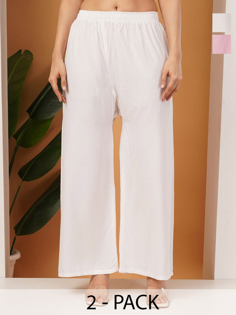 LEGITLOOKS Women Pack of 2 Ethnic Flared Palazzos