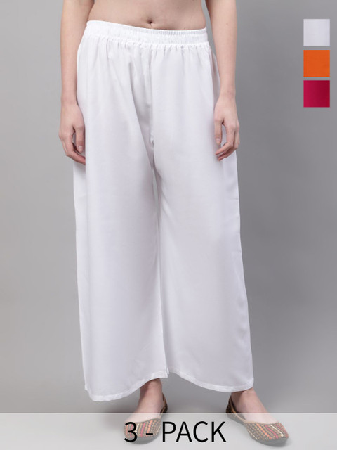 Valles365 by S.C. Women Pack Of 3 Flared Palazzos