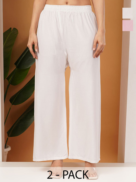 LEGITLOOKS Women Pack of 2 Ethnic Flared Palazzos