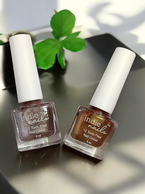 Indie Nails Women Pack of 2 Metallic Nail Polish