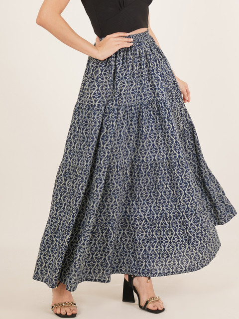 Diktmark Women Pure Cotton Printed Maxi Skirts