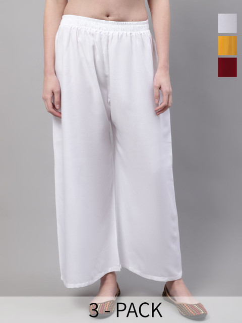 Valles365 by S.C. Women Pack Of 3 Flared Ethnic Palazzos