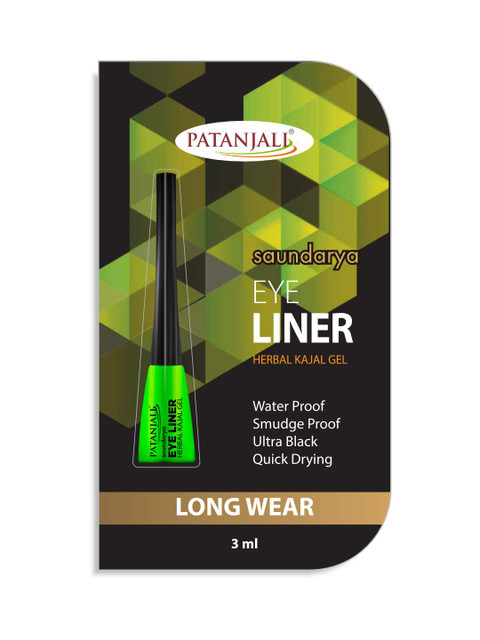 Patanjali Saundarya Long Wear Water & Smudge-Proof Eye Liner Gel 3ml - Ultra Black